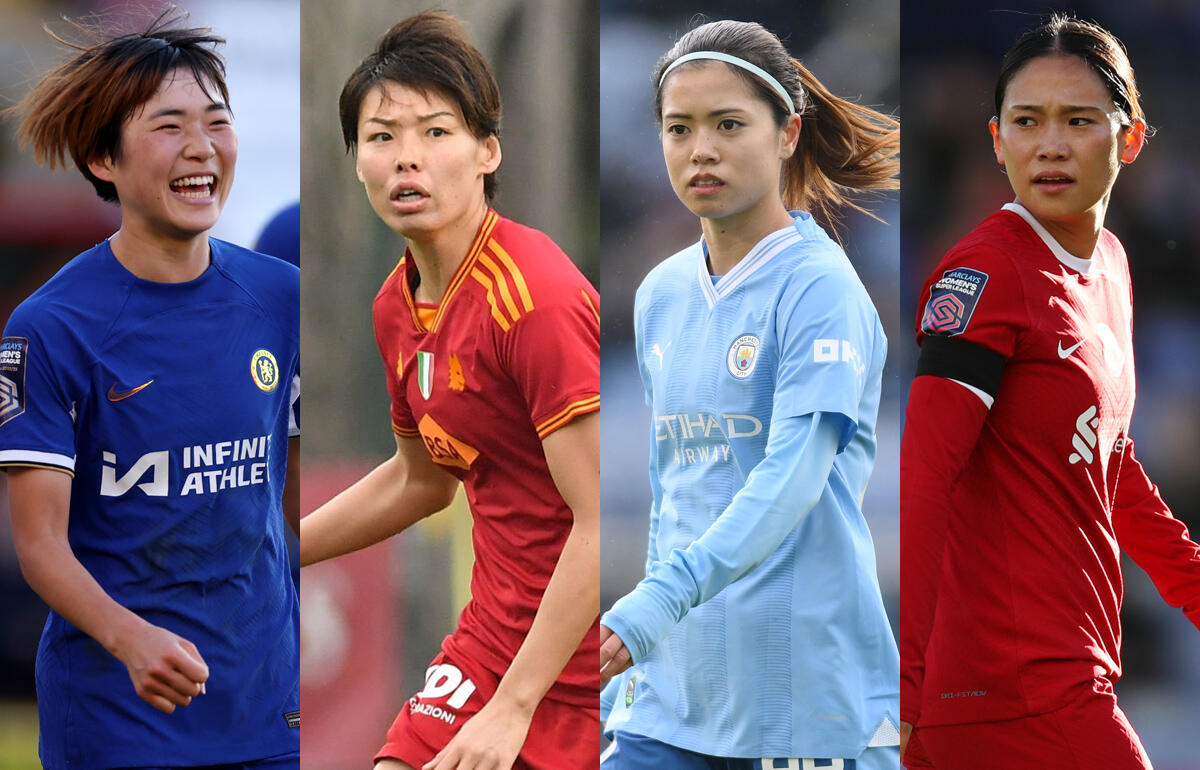 左から浜野まいか、熊谷紗希、長谷川唯、長野風花