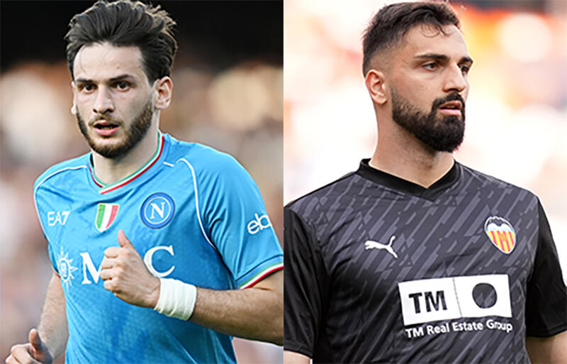 チームの中心であるFWクワラツヘリア(左)とGKママルダシュヴィリ