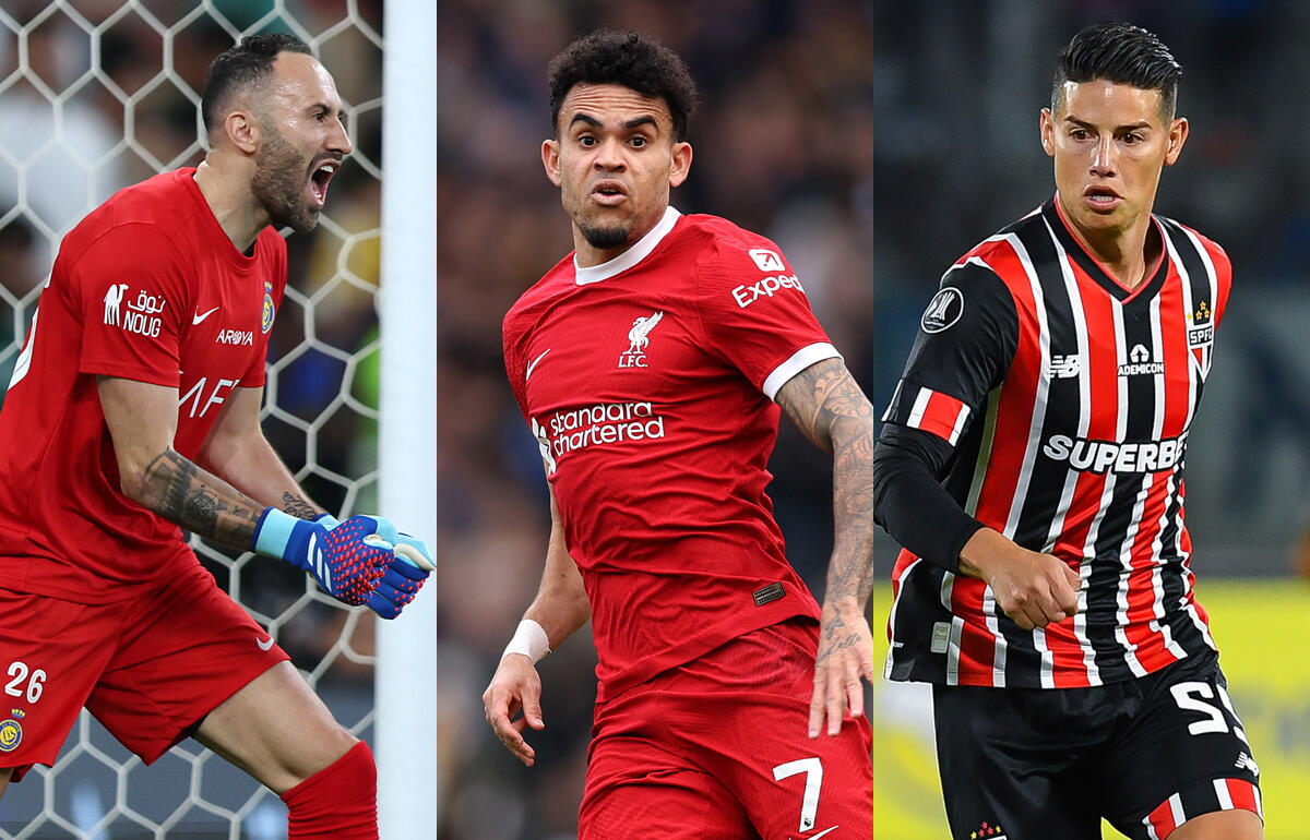 左からオスピナ、ルイス・ディアス、ハメス・ロドリゲス