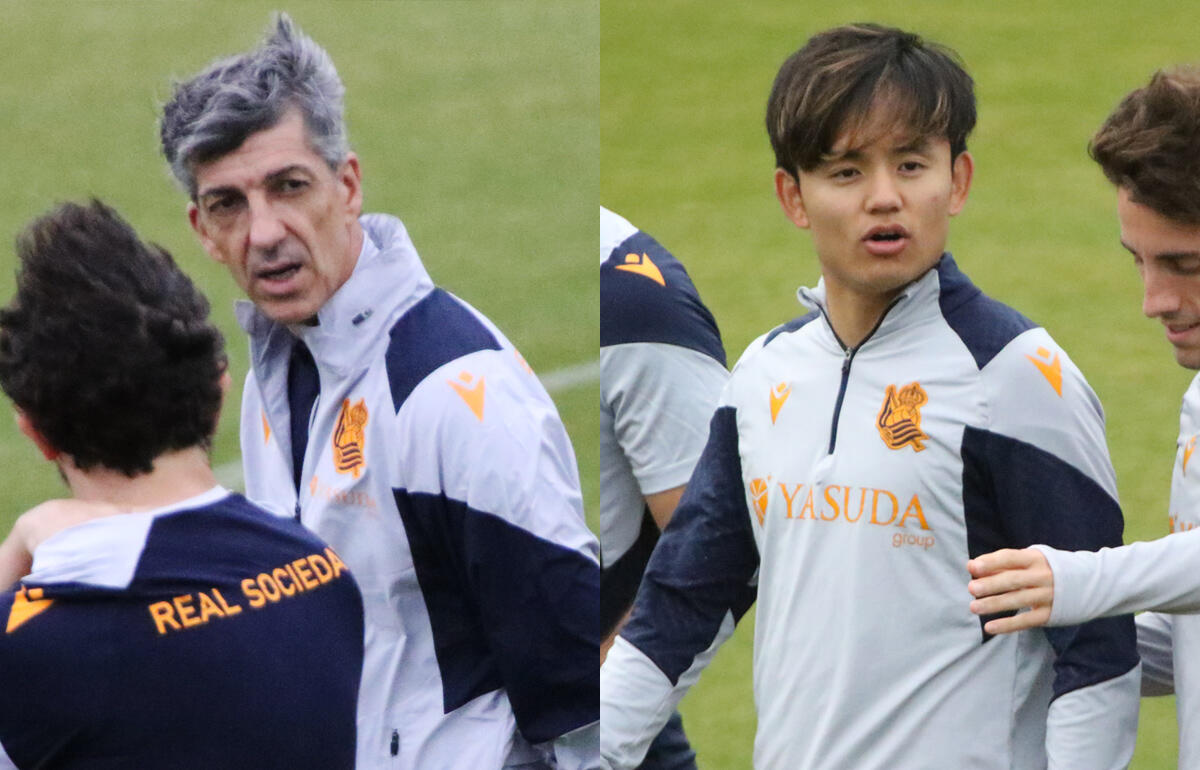 日本でトレーニングしたイマノル監督と久保建英