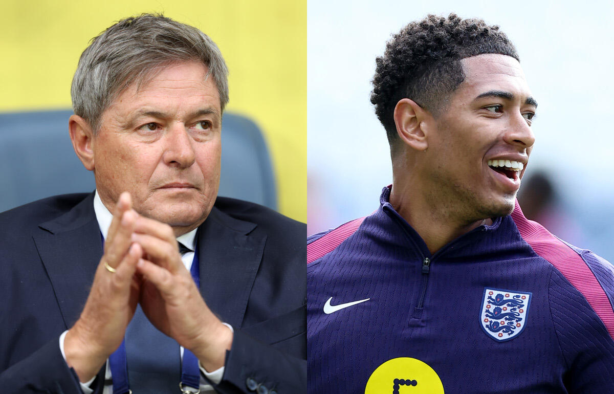 ベリンガム(右)を警戒するストイコビッチ監督