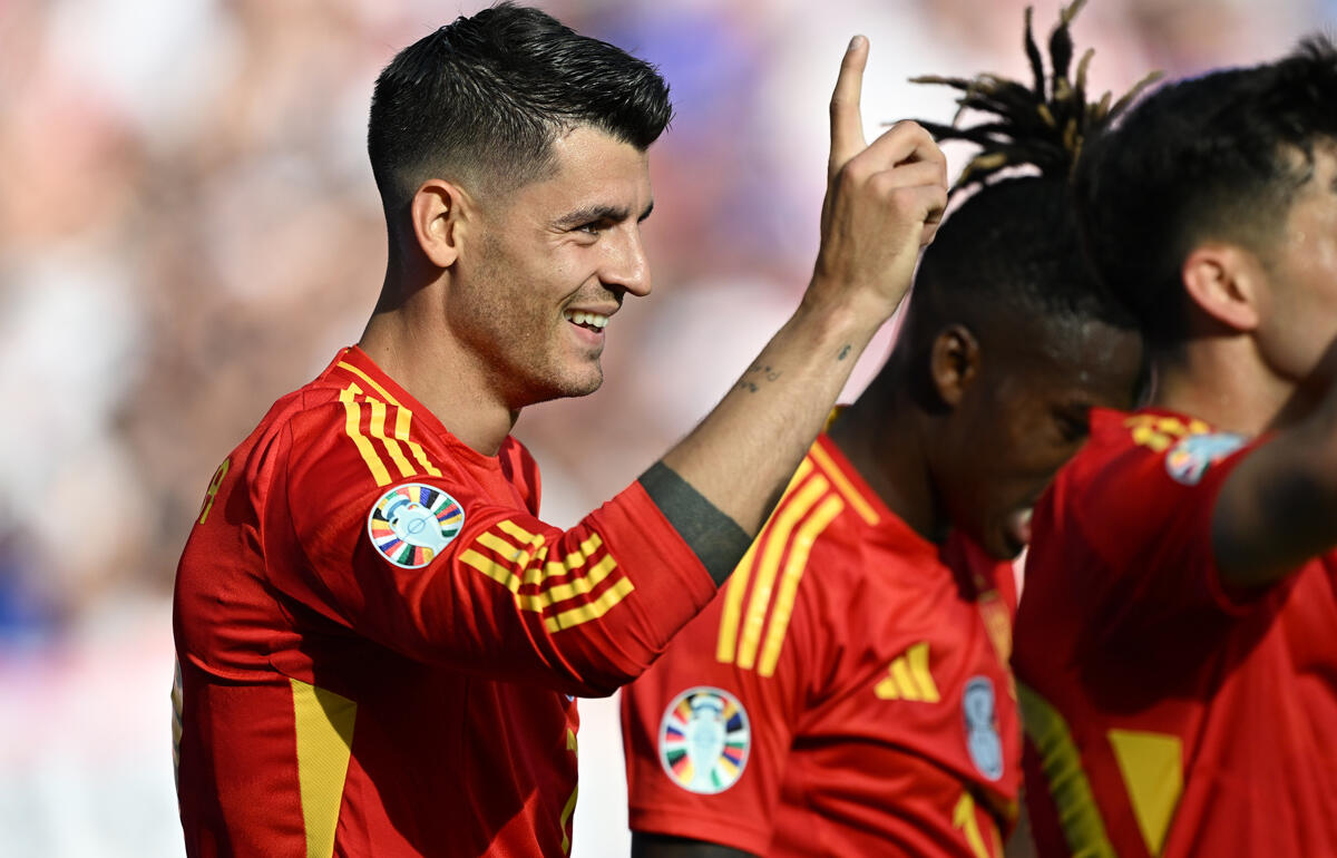 先制ゴールを記録したモラタ