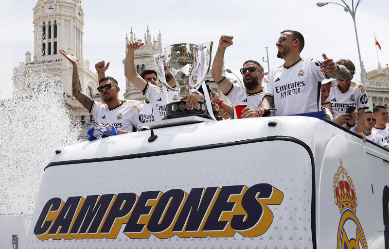 リーガ優勝パレードのレアル・マドリー