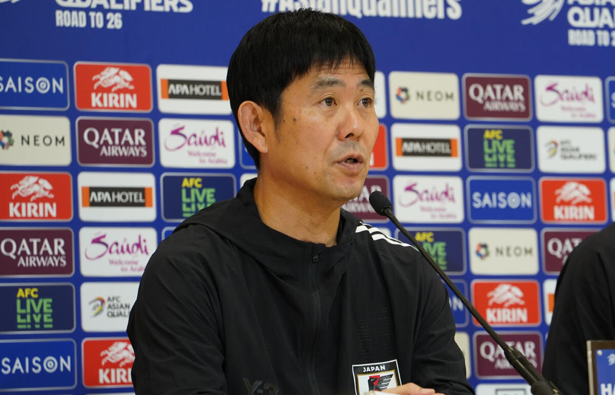 オーストラリア代表戦の前日会見に出席した森保一監督