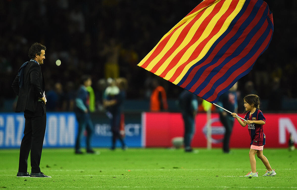 バルサ時代のエンリケ監督とシャナちゃん