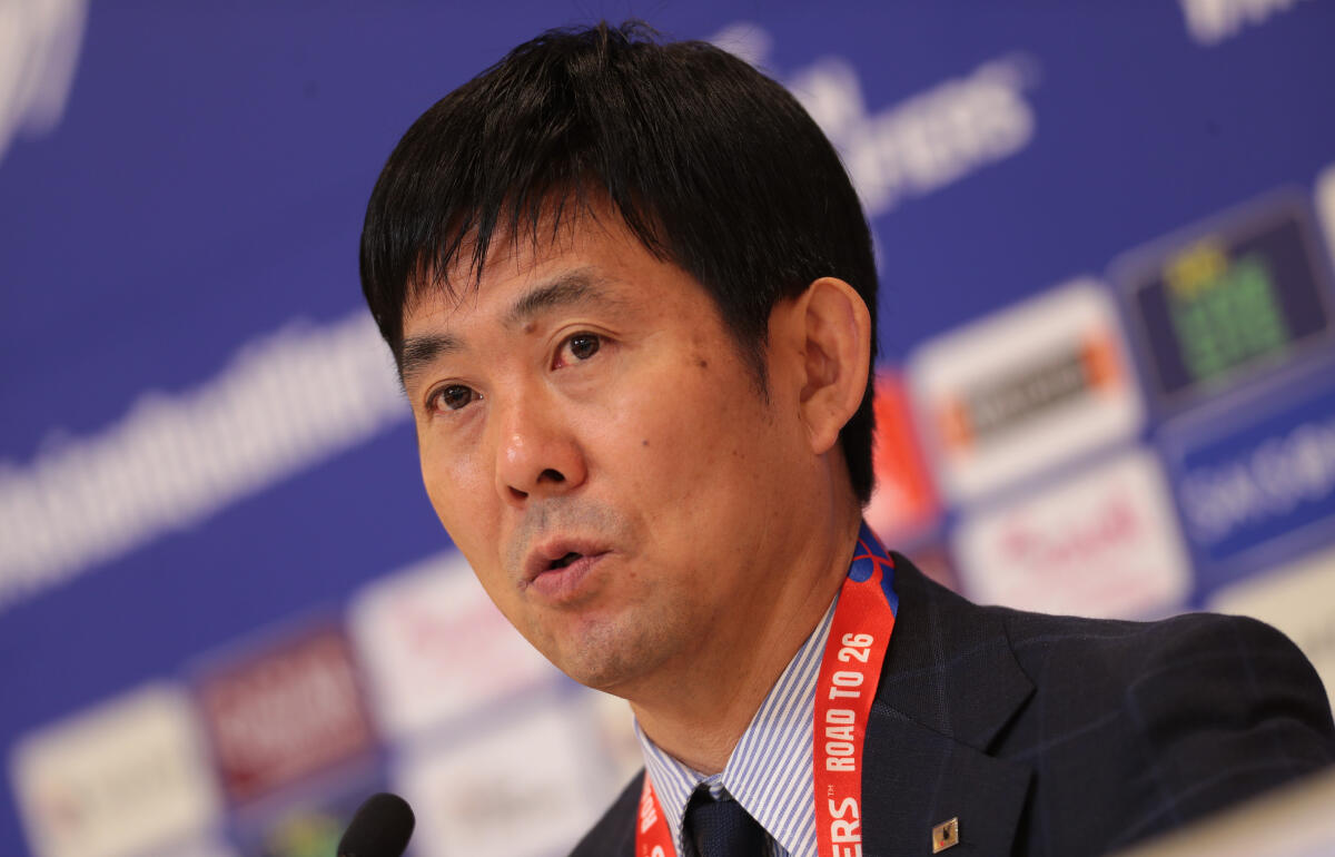 試合後会見に登壇した森保一監督