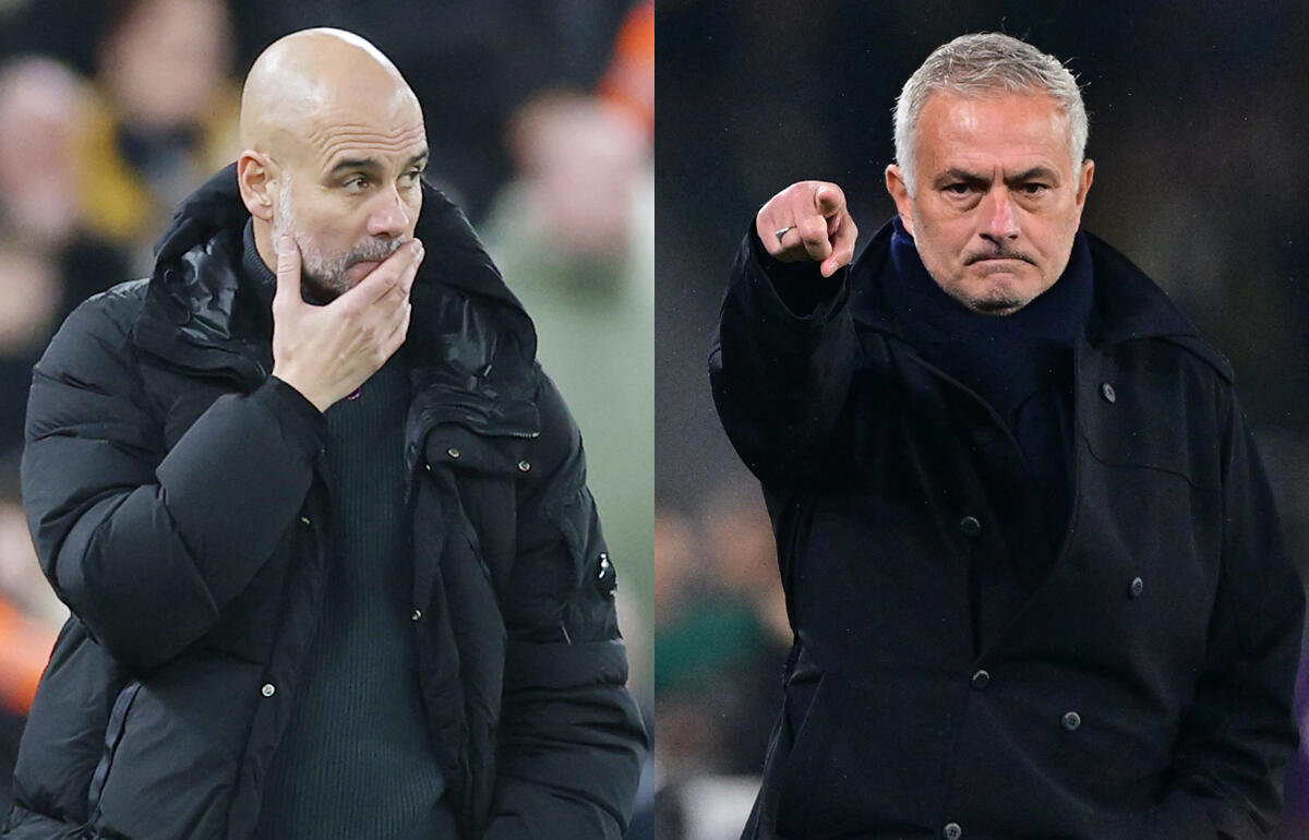 グアルディオラ監督(左)とモウリーニョ監督(右)