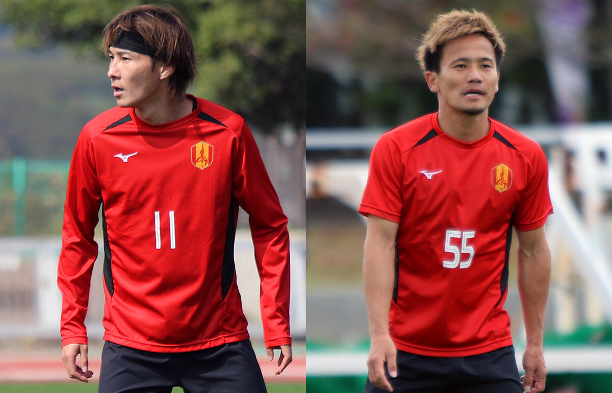 負傷離脱となった山岸祐也(左)、徳元悠平(右)